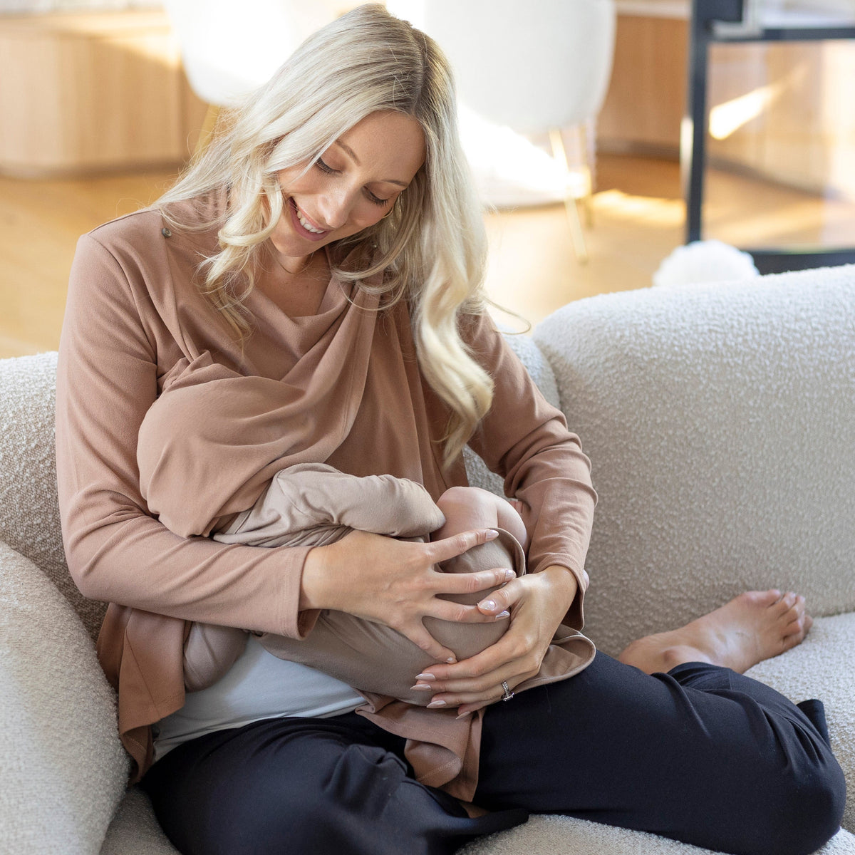 Cynthia Button Design Nursing Cardigan in Taupe – Angel Maternity USA
