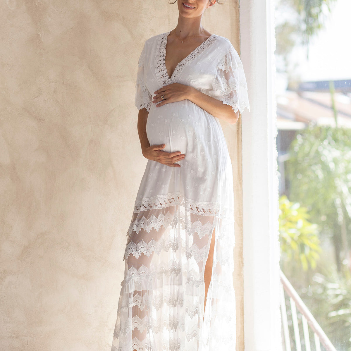 Angel Maternity Roxy Lace Baby Shower Dress