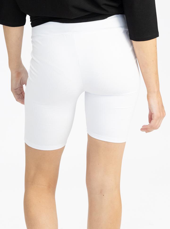 Back view - White Maternity Bike Shorts   (4802020606046)