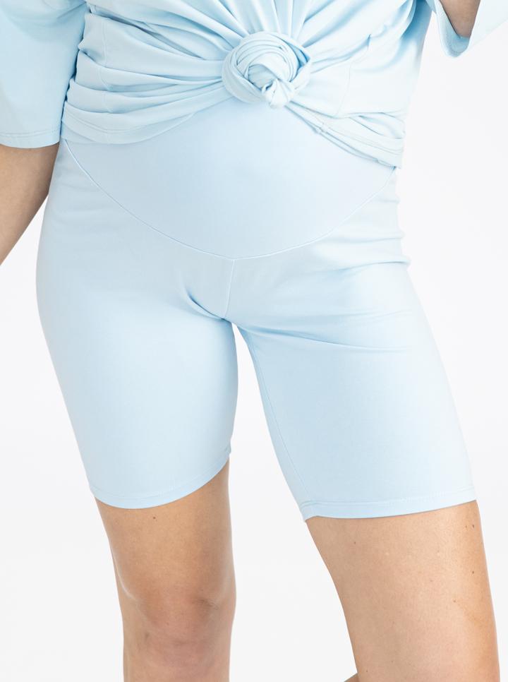 Maternity Bike Shorts - Blue front (4802020671582)