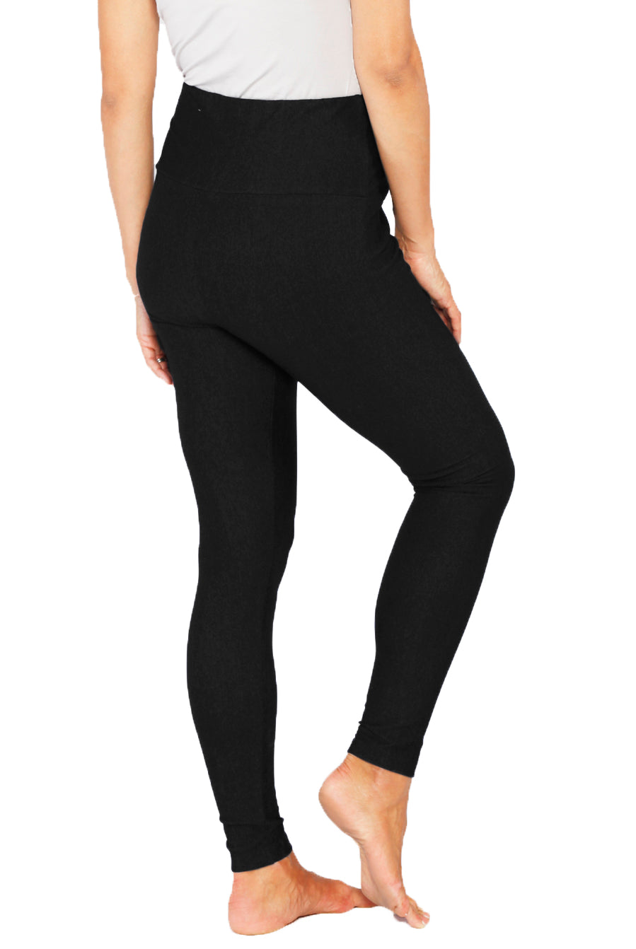 Maternity Deluxe Tummy Support Jegging -Denim Black - Angel Maternity USA (1302314844254)