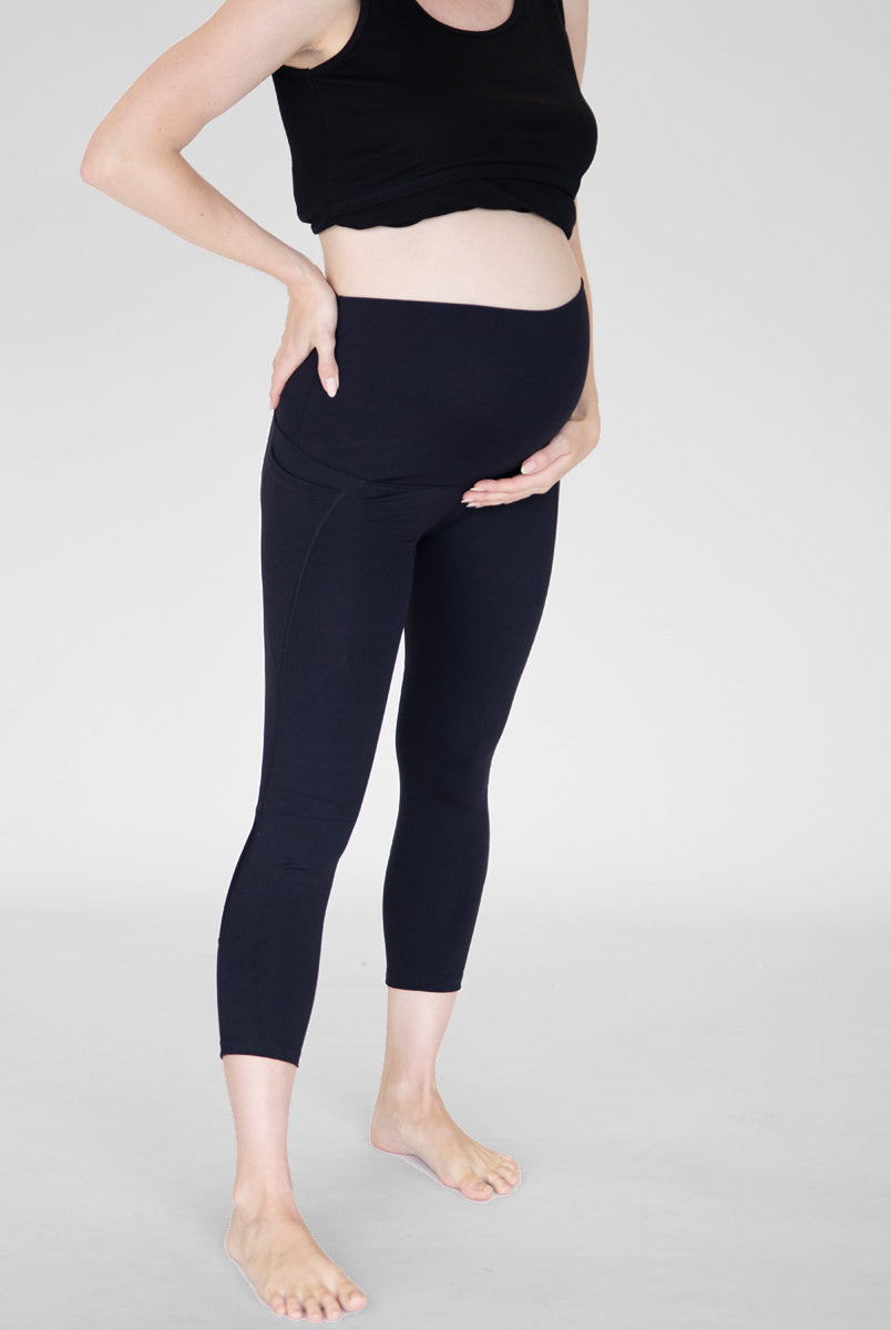 Main view - Maternity Workout Tight 3/4 Length Legging - Black (4761006735454)