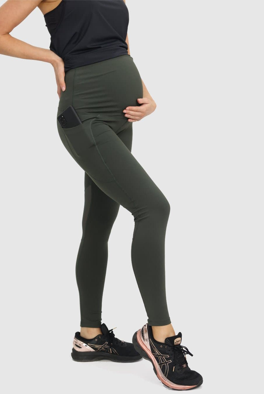 Main view - Full length Maternity Leggings - Green (6621384376414)