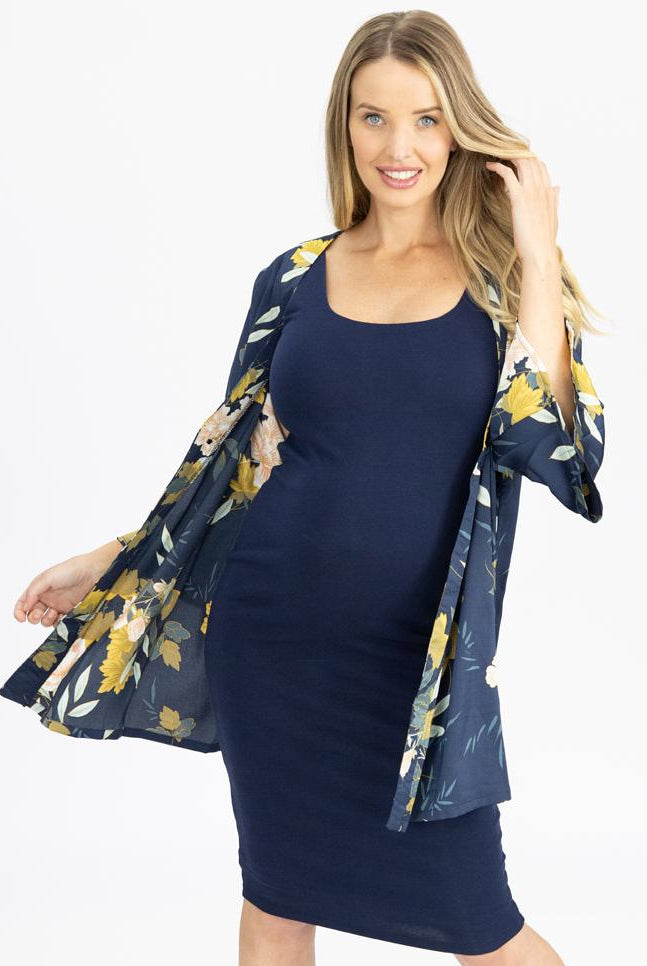 Maternity Blooming Sateen Nursing Wrap Top - Floral - Angel Maternity USA (4694365306974)