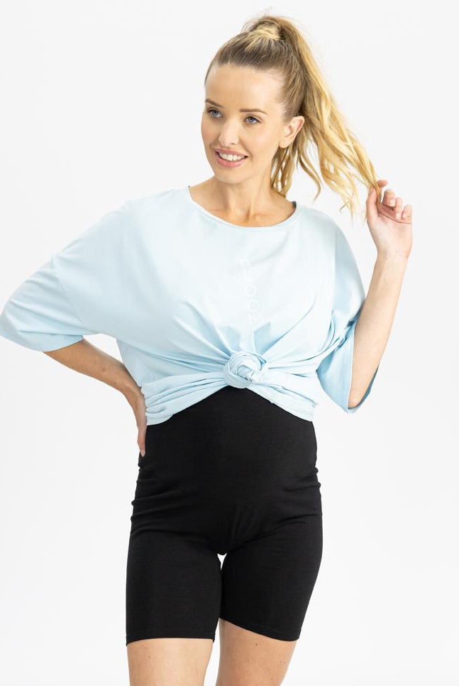 Maternity Loose Fit Oversize Tee In Light Blue front (4801472102494)