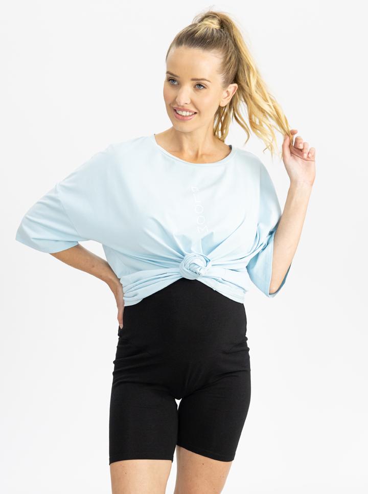 Maternity Loose Fit Oversize Tee In Light Blue front (4801472102494)
