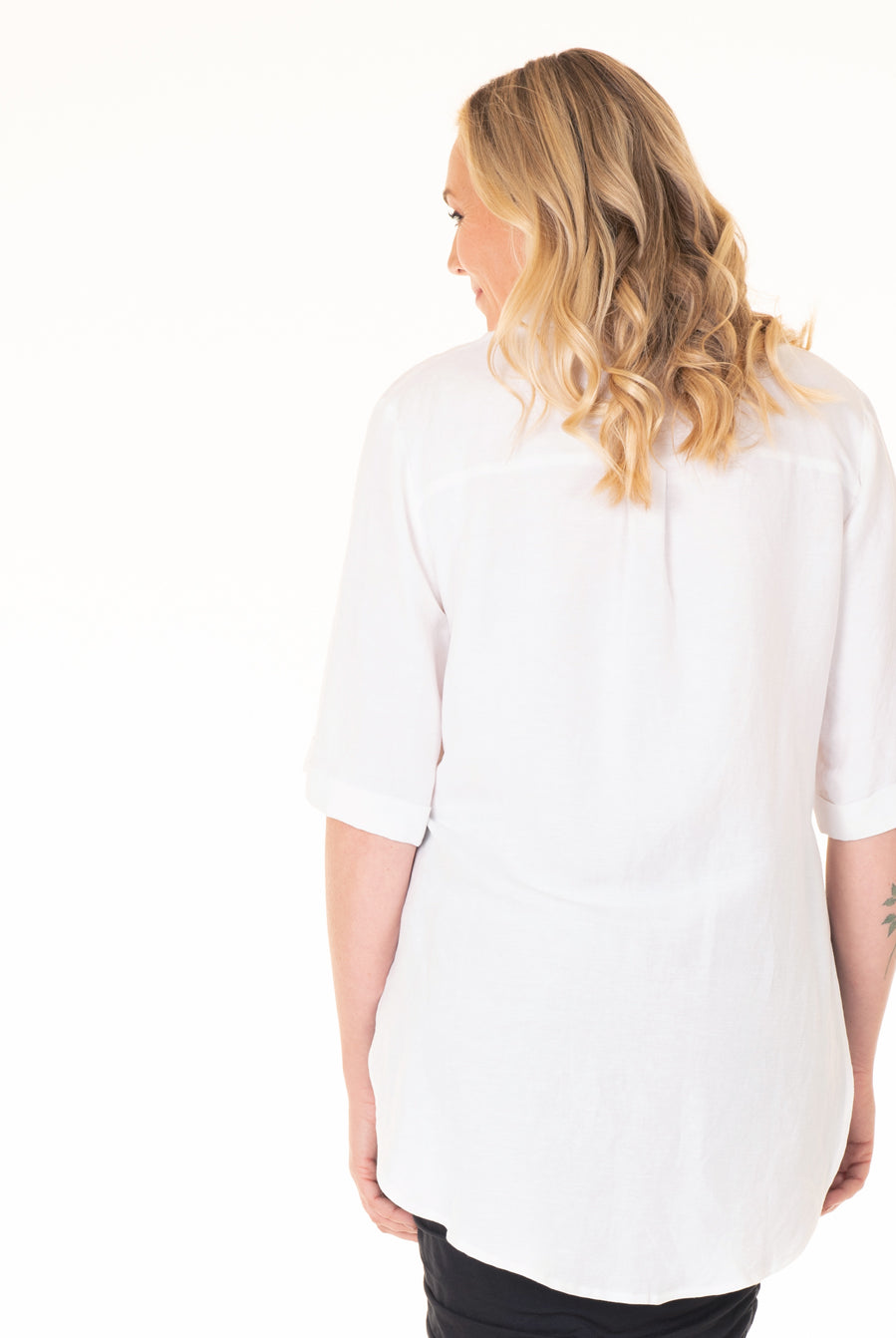 Maternity Linen Blend Button Nursing Shirt - Angel Maternity USA (4373463728222)