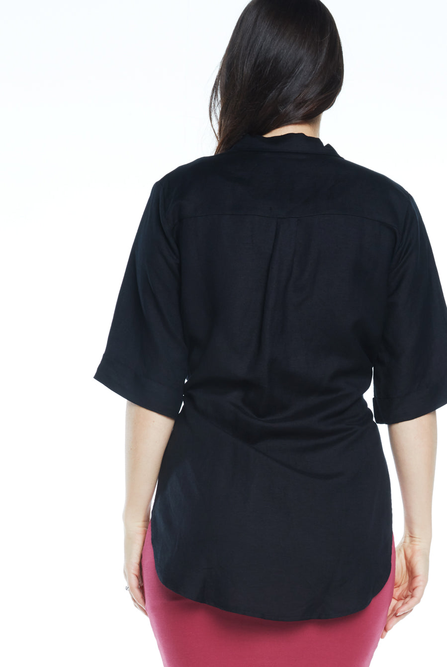 Maternity Linen Blend Button Nursing Shirt - Angel Maternity USA (4373463728222)