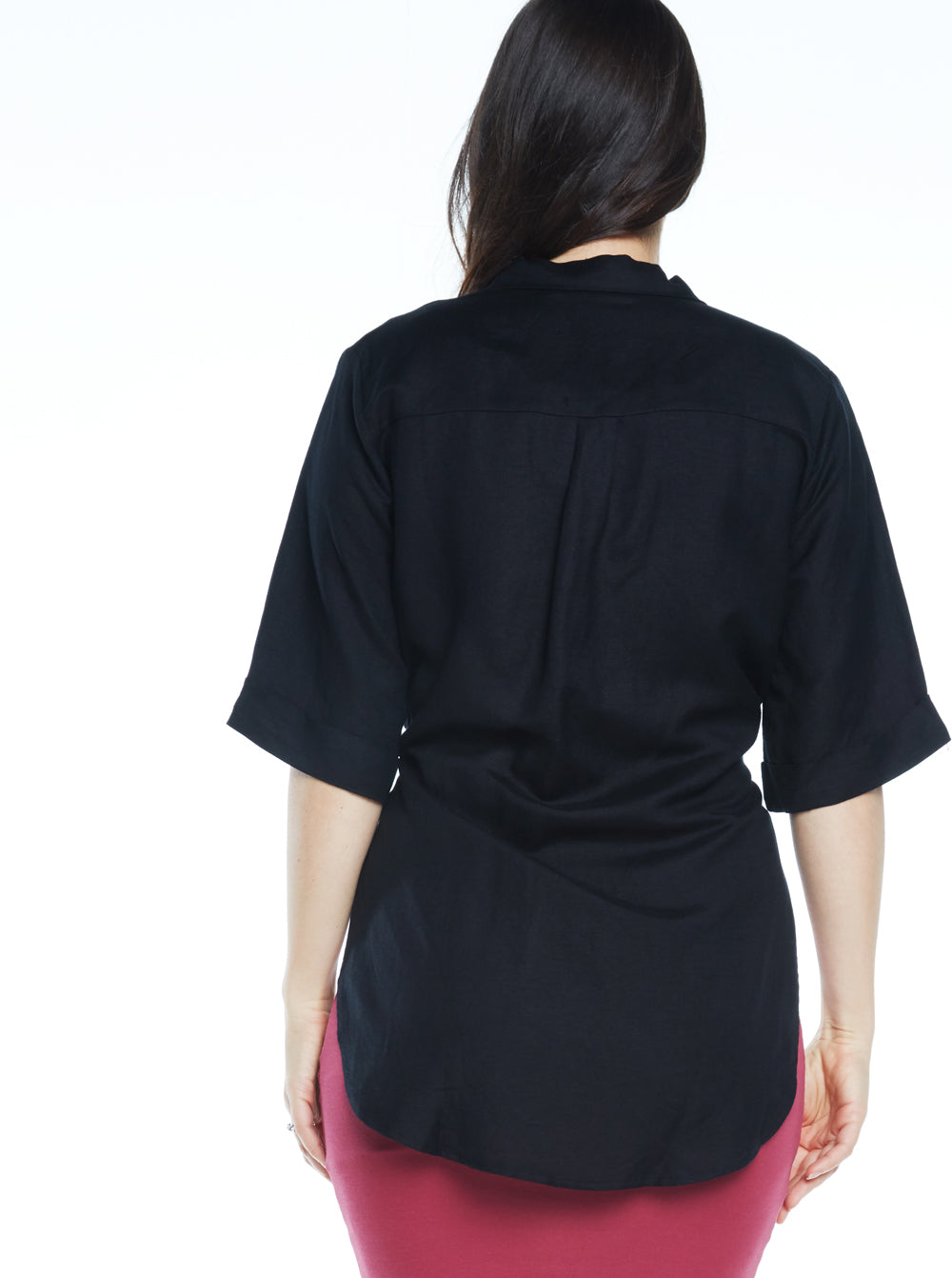 Maternity Linen Blend Button Nursing Shirt - Angel Maternity USA (4373463728222)