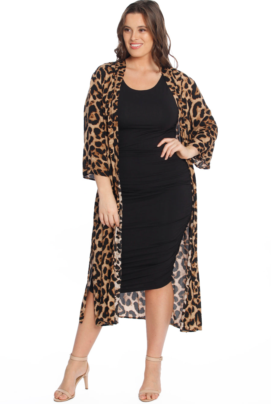 Maternity Long Cardigan in Leopard Print - Angel Maternity USA (3853262422110)