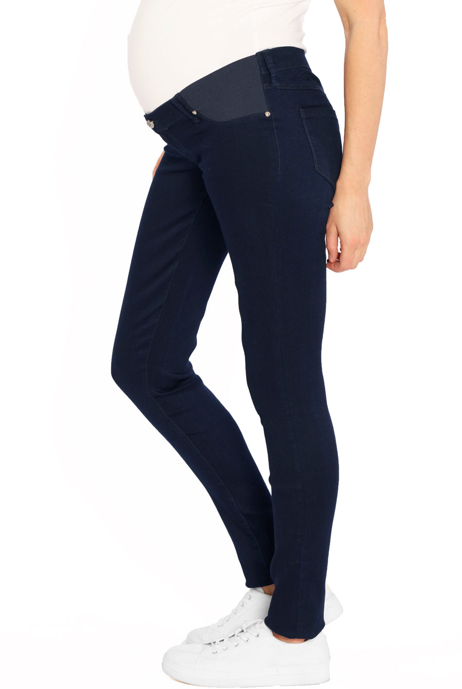 Maternity Comfortable Stretch Slim Jeans in Navy - Angel Maternity USA (1580078760030)