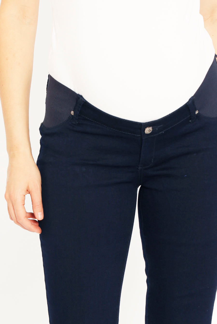 Maternity Comfortable Stretch Slim Jeans in Navy - Angel Maternity USA (1580078760030)