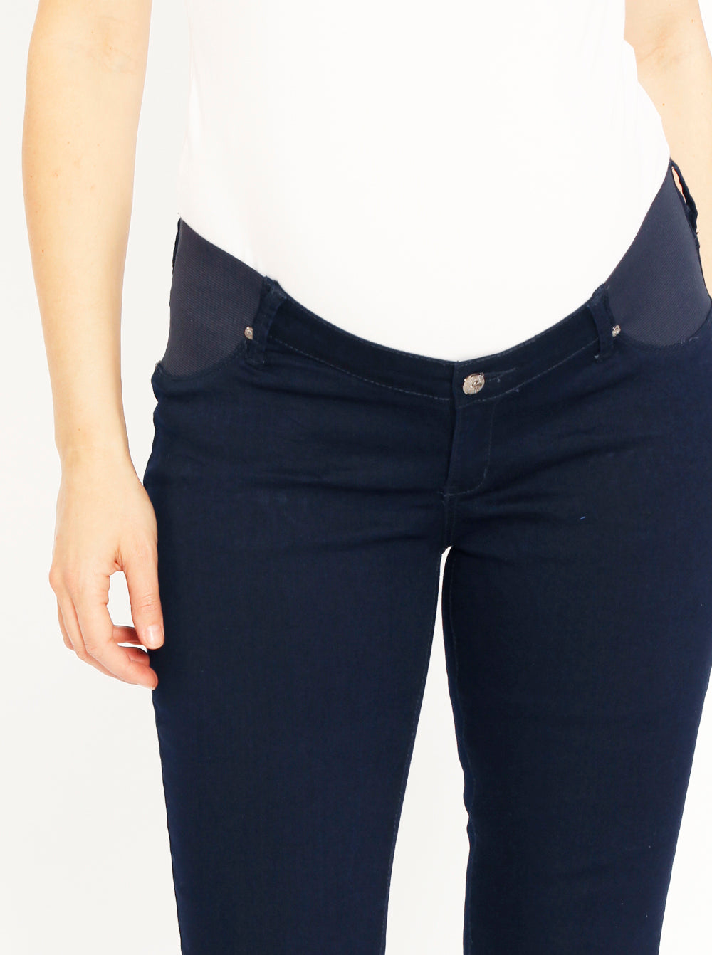 Maternity Comfortable Stretch Slim Jeans in Navy - Angel Maternity USA (1580078760030)