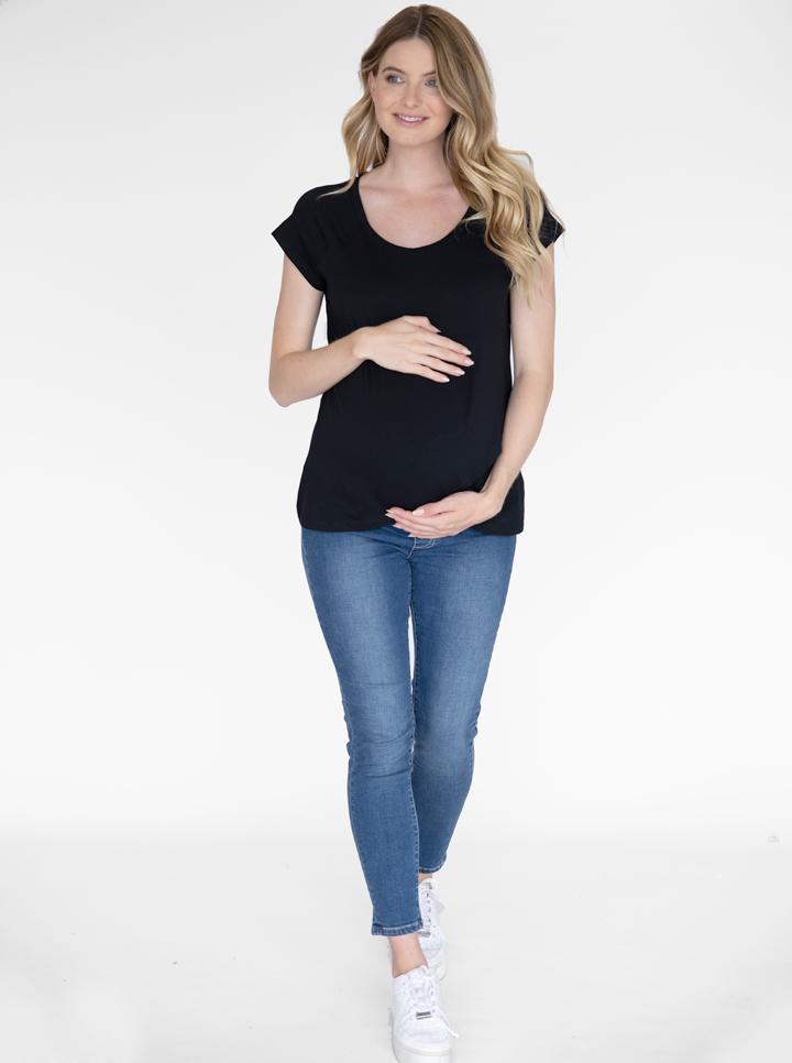 Full view - Over the Bump High Waist Slim Maternity Denim Jeans (4828530704478)