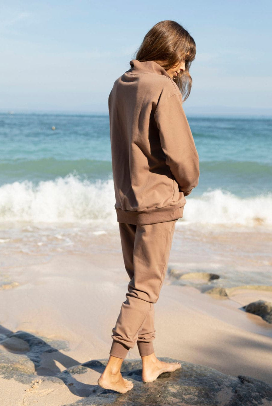 Calla Maternity Sweatshirt Top in Iced Coffee (6708902854759) (6728284831838)