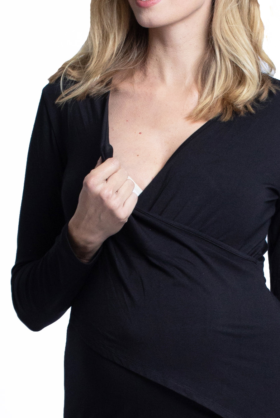 4 Piece Maternity & Nursing Lounge Outfit - Black & Burgundy - Angel Maternity USA (4694344269918)