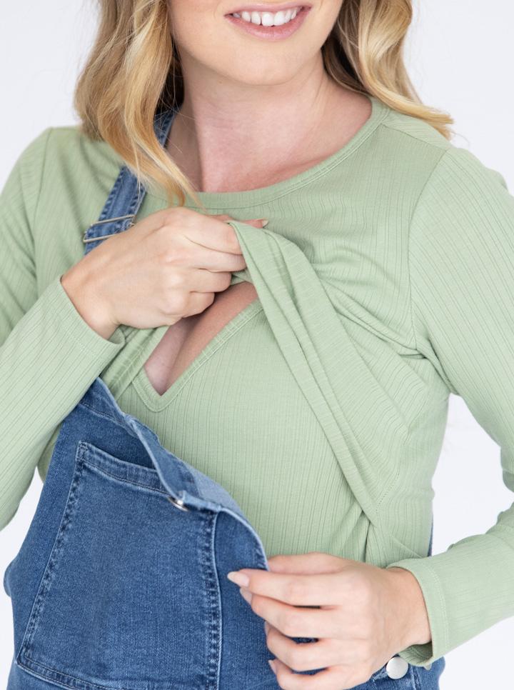 Maternity and Nursing Denim Pinafore (4828524216414)