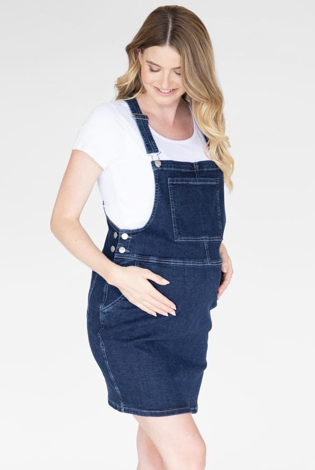 Maternity and Nursing Denim Pinafore (6586931937374)