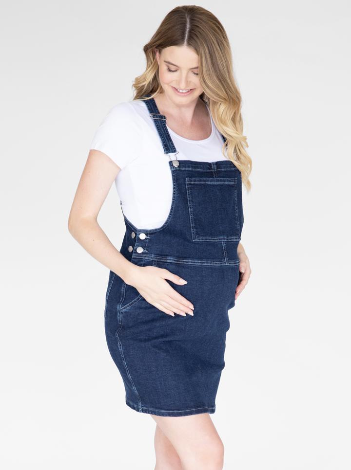 Maternity and Nursing Denim Pinafore (6586931937374)
