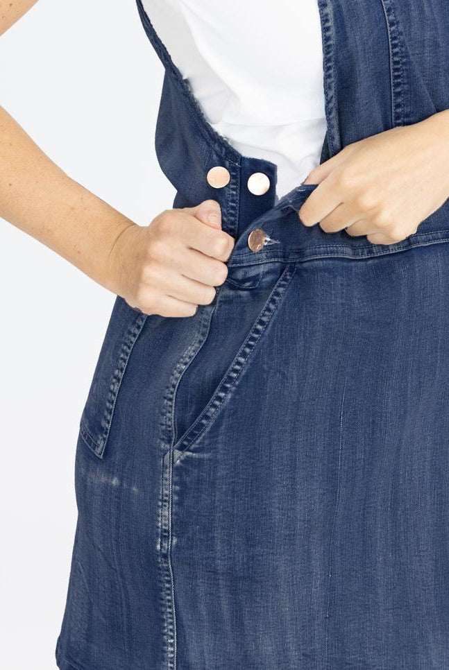 Maternity and Nursing Denim Pinafore (6586931937374)
