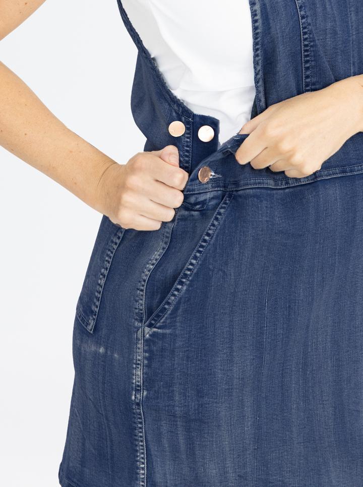 Maternity and Nursing Denim Pinafore (6586931937374)