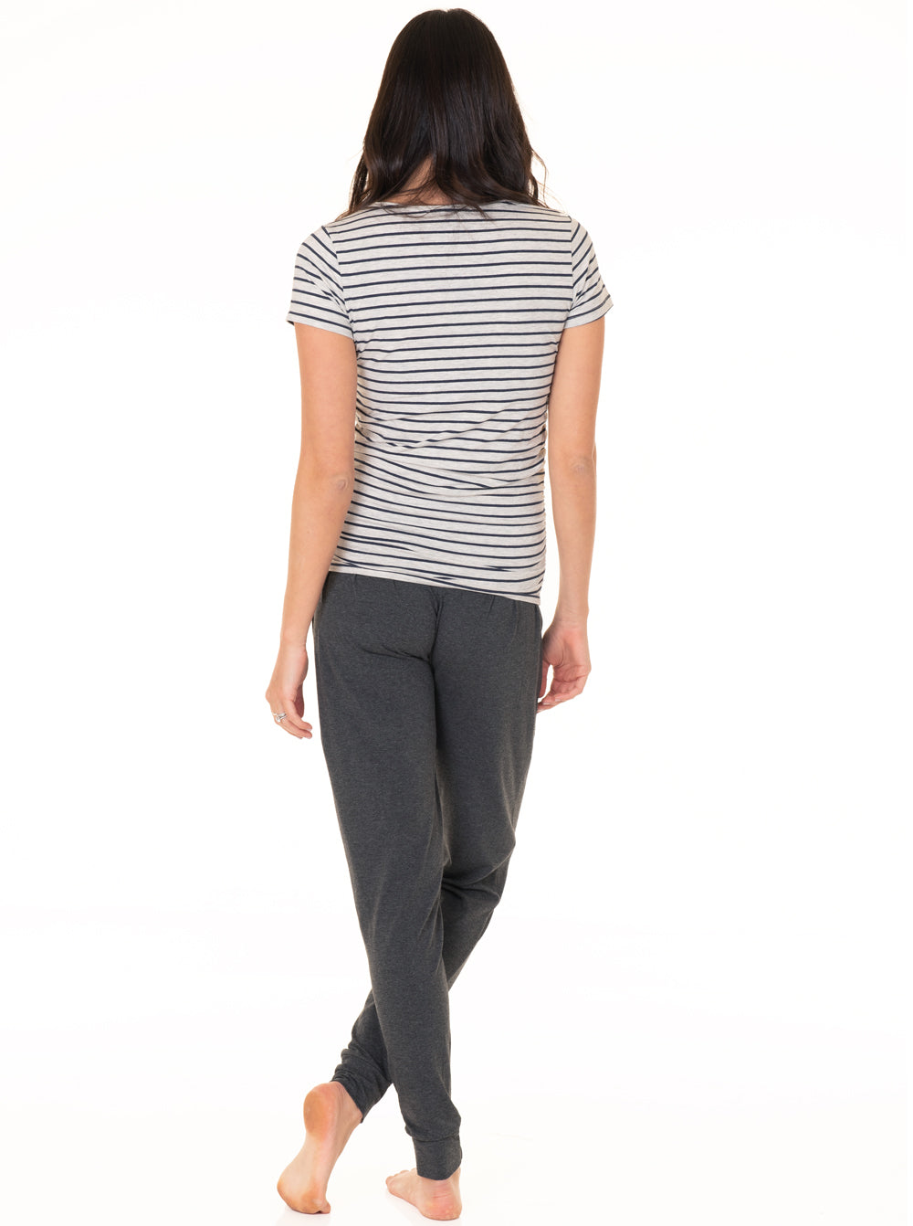 Back full view - Comfy Maternity Lounge Pants - Charcoal Grey (4513827815518)