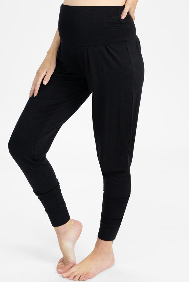 Maternity High Waist Pants in Black - Angel Maternity USA (4792057561182)