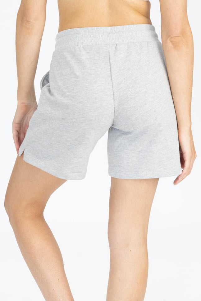 Cotton Maternity Summer Shorts in Marl Grey (4801472692318)