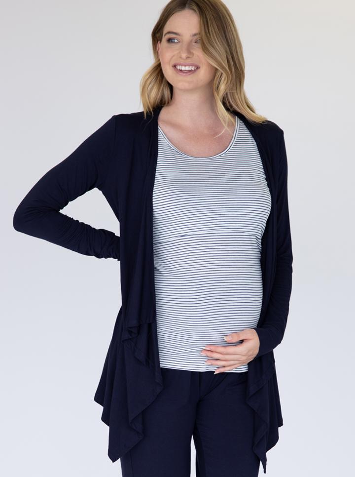 Maternity Waterfall Bamboo Cardigan in Navy - Angel Maternity - Maternity clothes - shop online (188010201109)