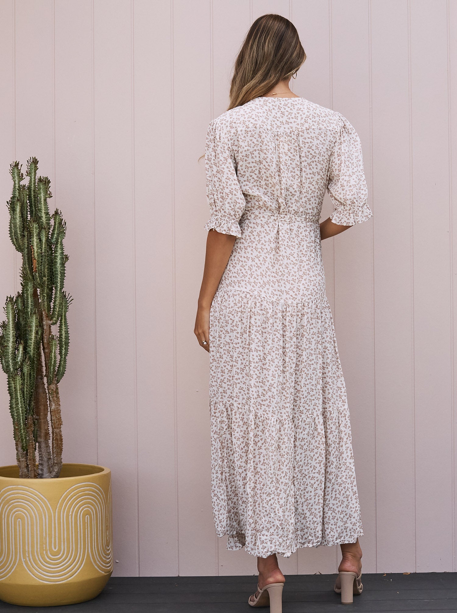 Elise Baby Shower Maternity Dress in Nude - Angel Maternity USA