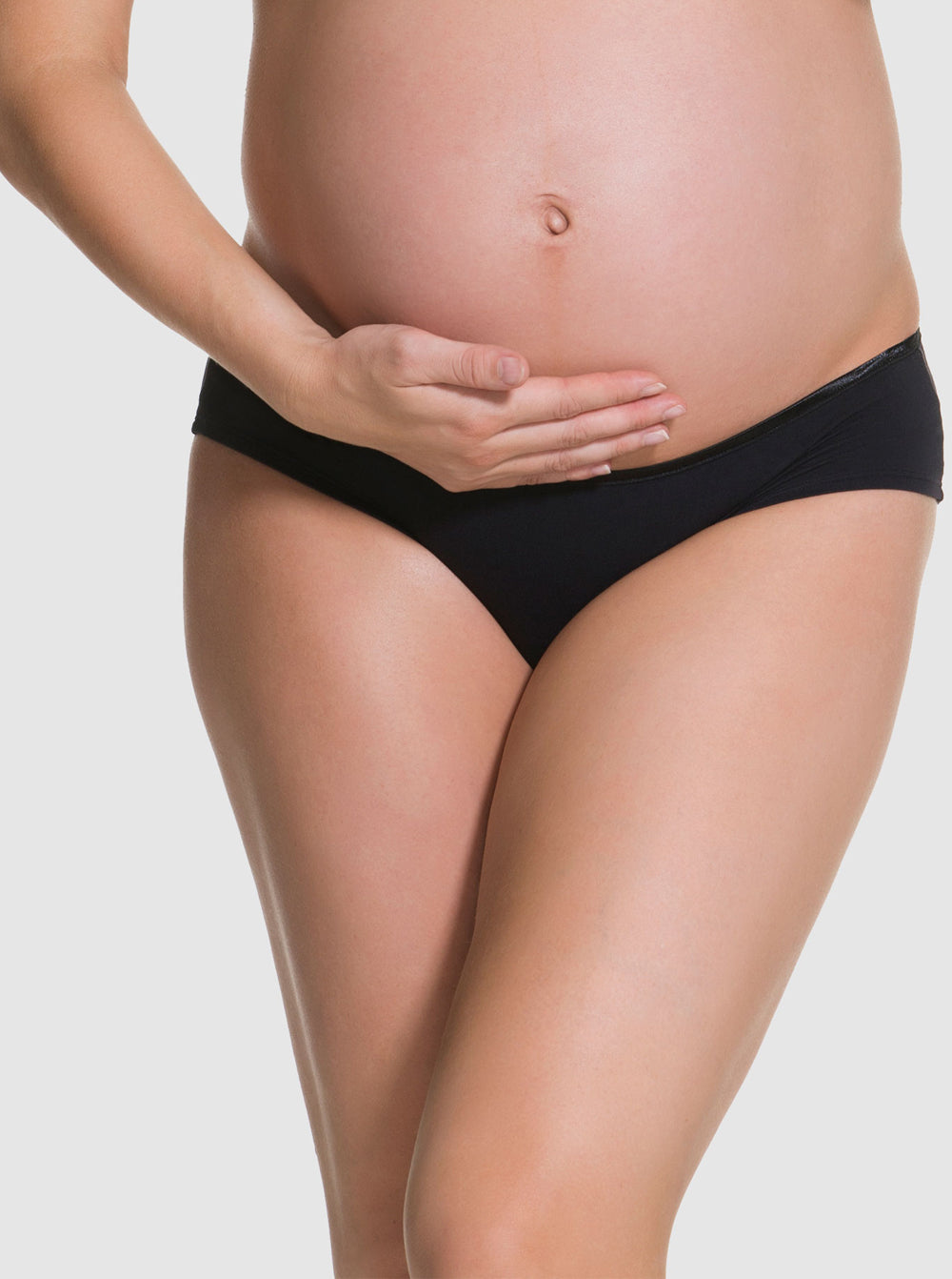 Front view - Cake Maternity Croissant Bikini Brief in Black (4734174036062)