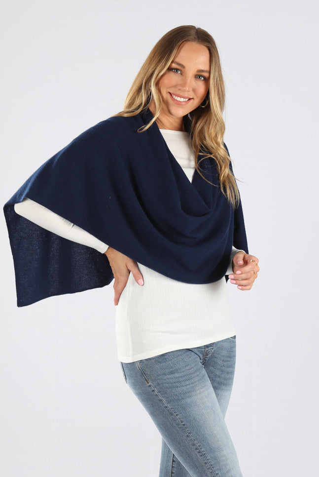 Moozie Mama Luxury Poncho/Scarf Maternity & Nursing Cover in Navy (6656645955678)