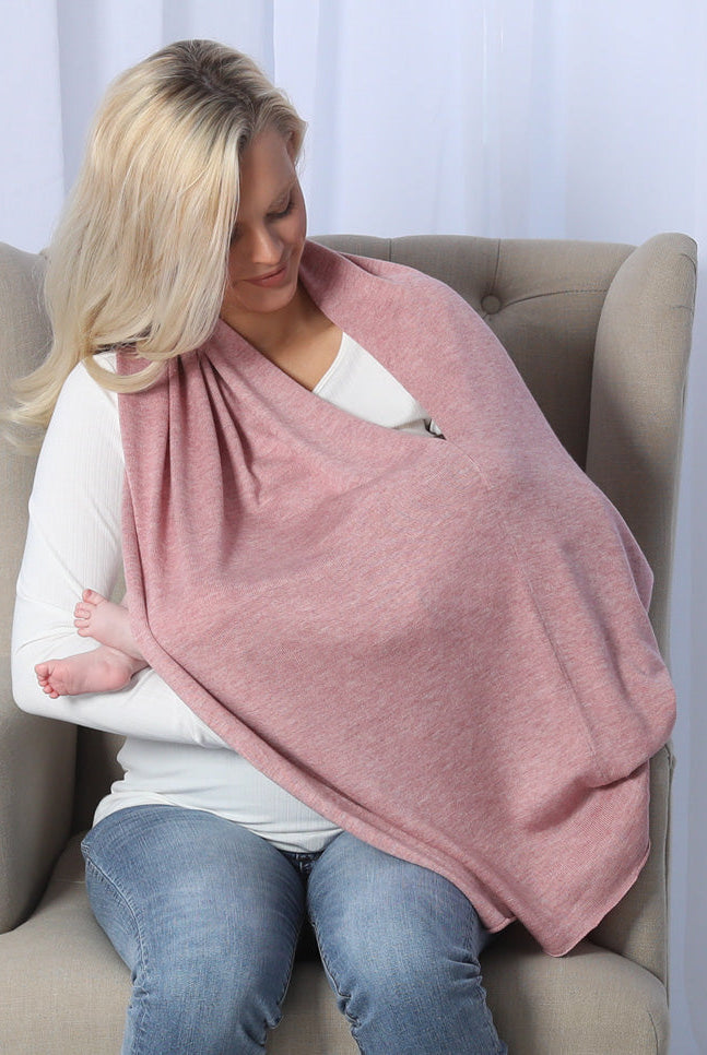Moozie Mama Luxury Poncho/Scarf Maternity & Nursing Cover in Roseberry (6656645922910)