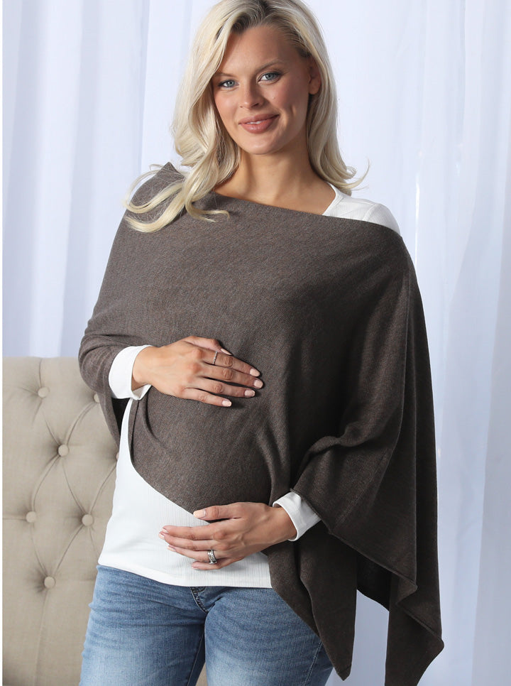 Moozie Mama Luxury Poncho/Scarf Maternity & Nursing Cover in Mocha (6656645857374)