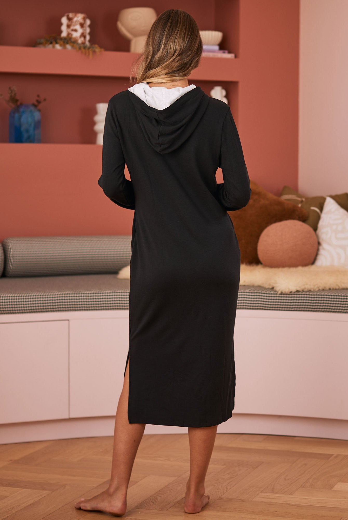 Maternity Hoodie Nursing Dress & Matching Baby Wrap - Angel Maternity USA