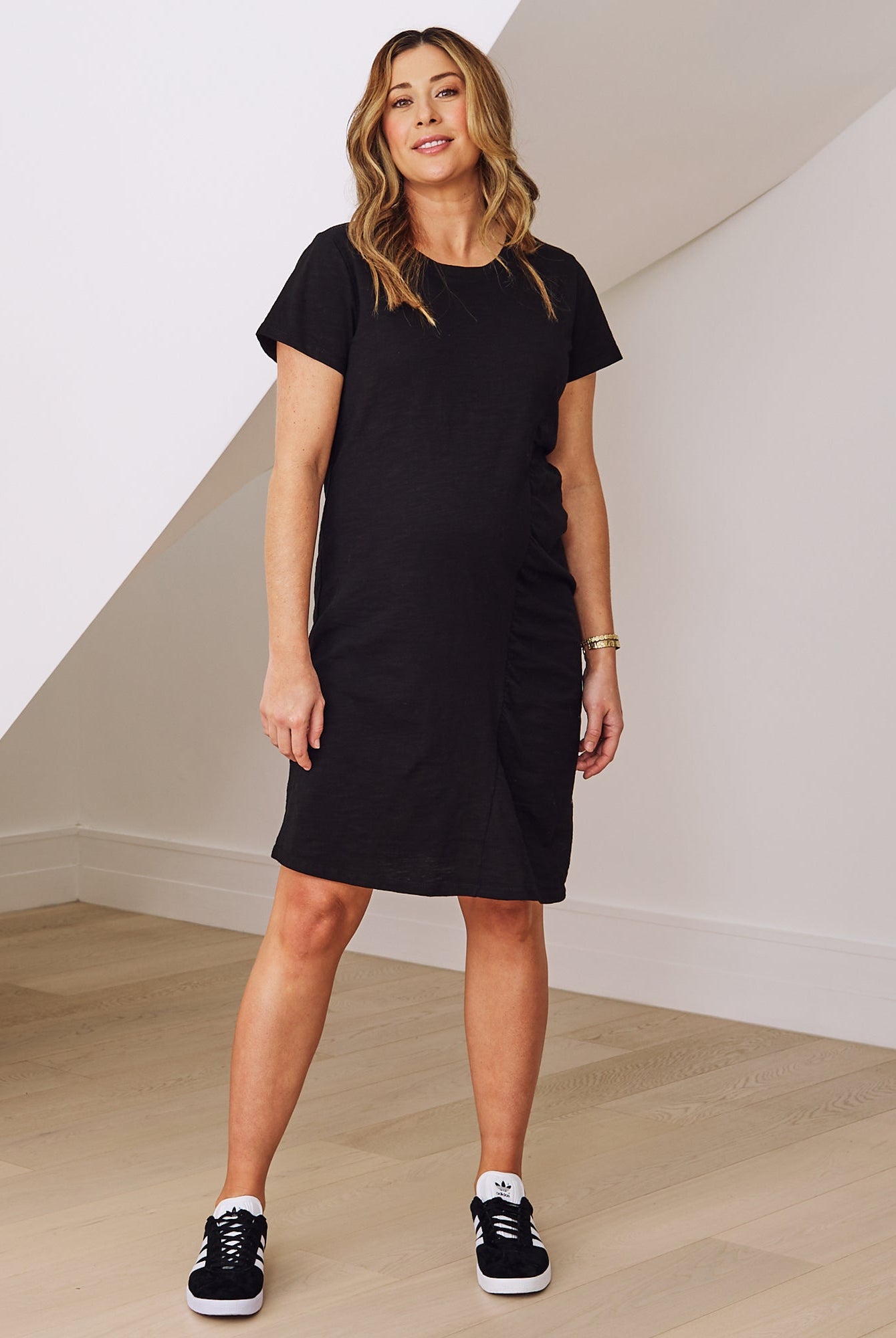 Maternity t shirt dress in black
