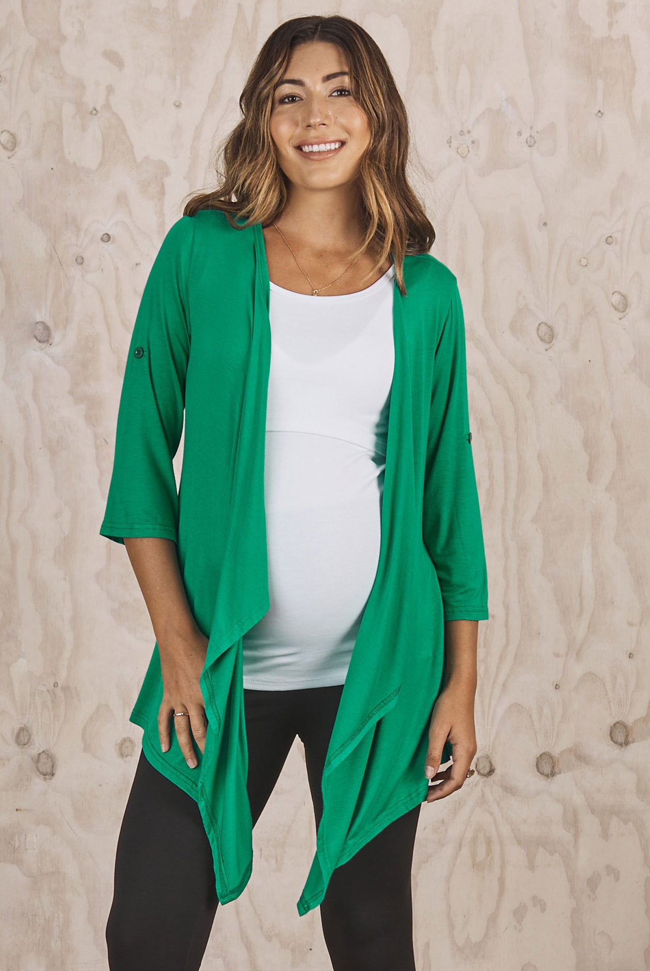 Main view- Maternity nursing cardigan green