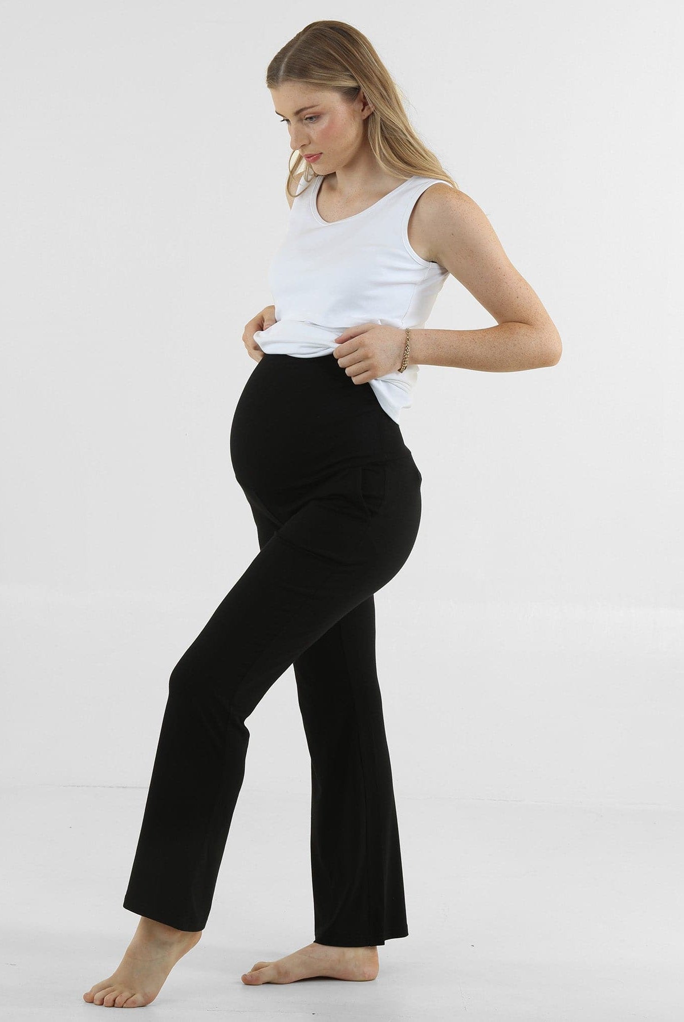 Straight Maternity Comfort Pants in Black (6618592936039)