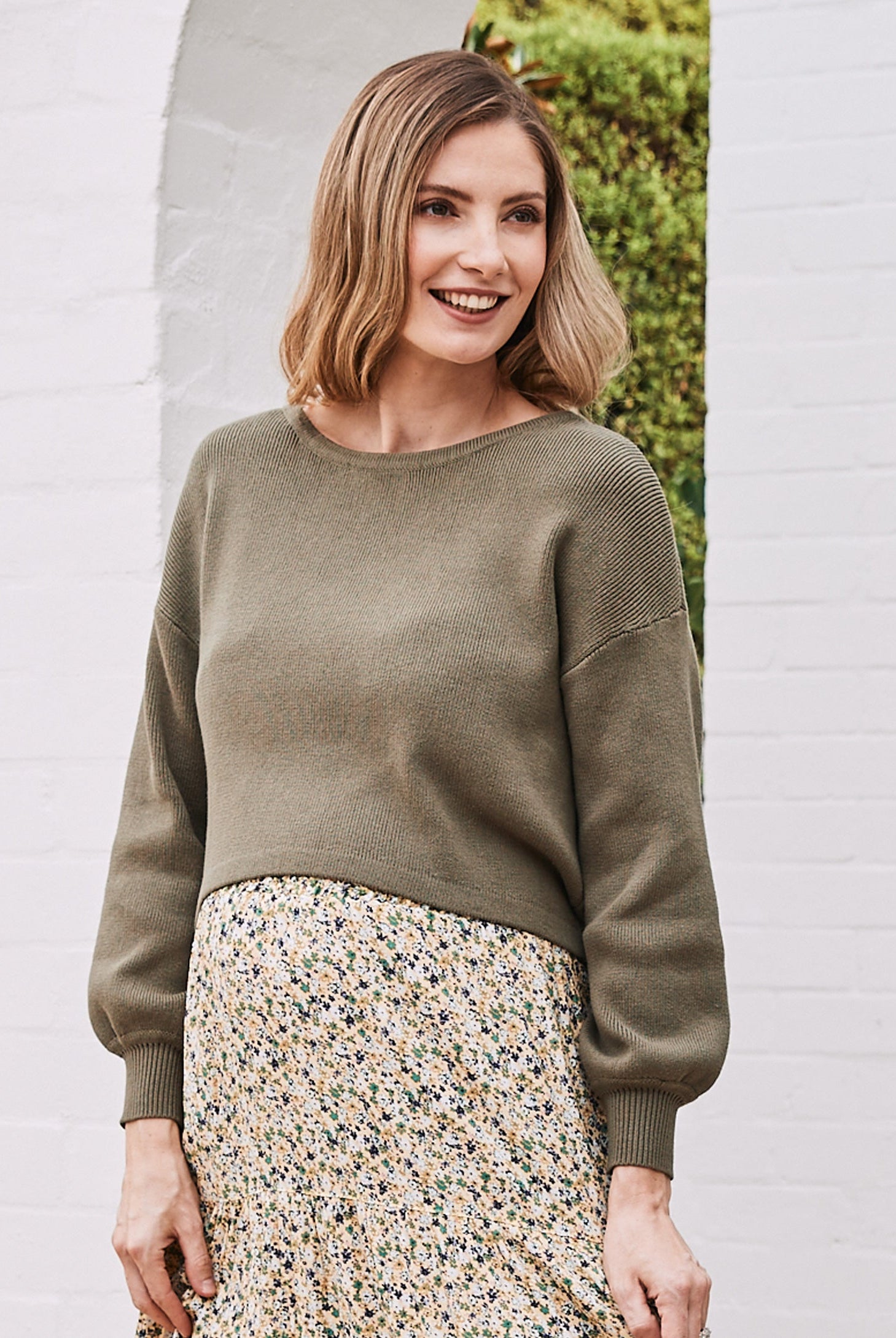 Main View - Maternity knit jumper khaki