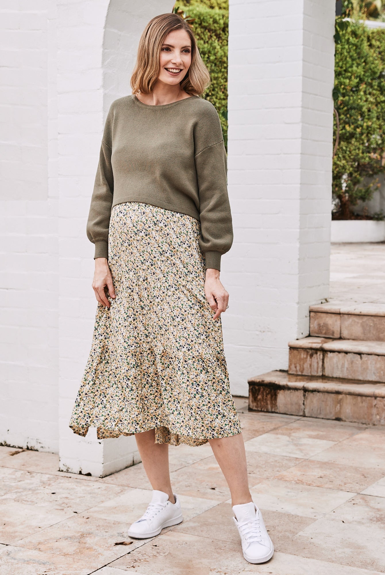 Maternity knit jumper khaki