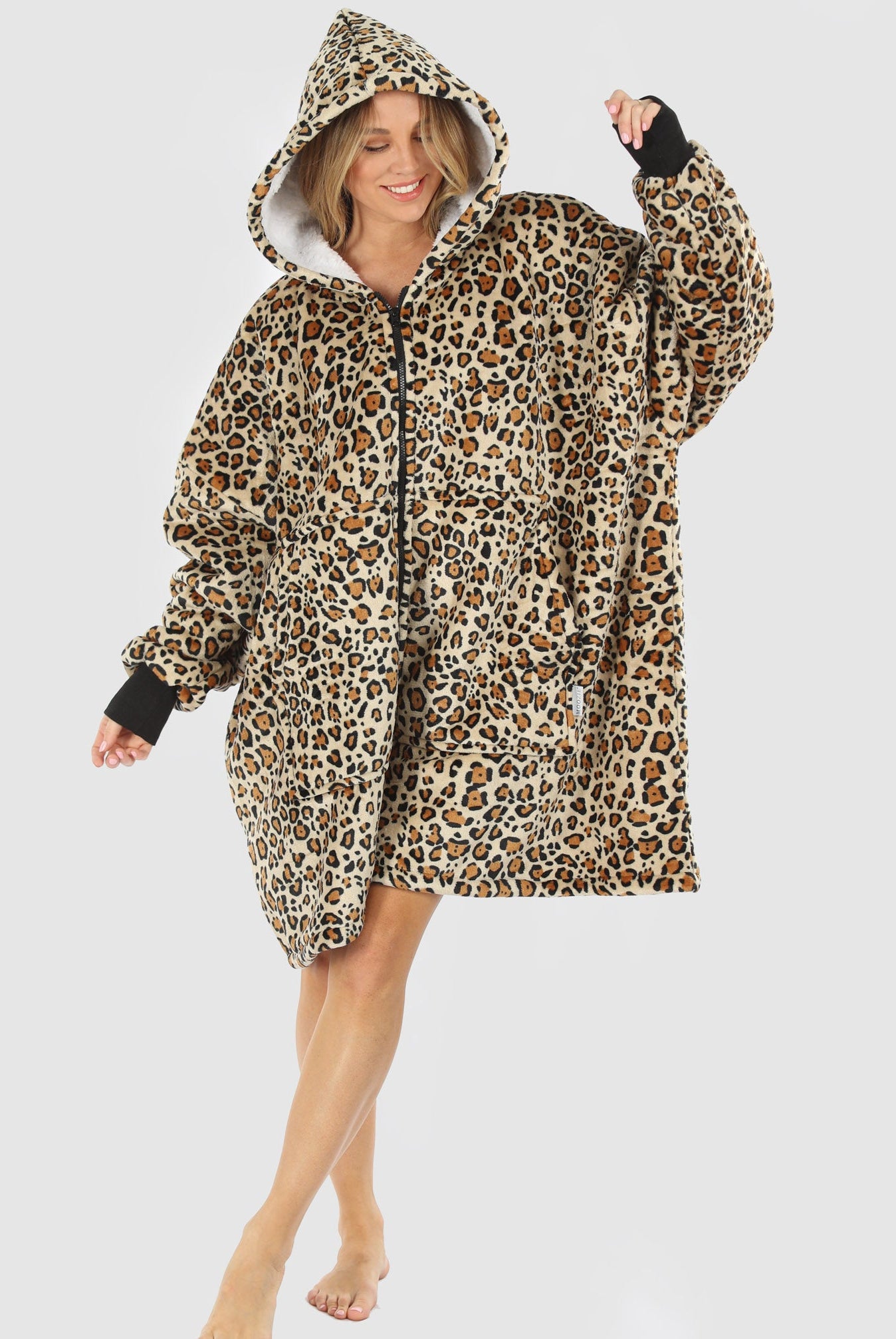 Moozie Mama Maternity & Nursing Hoodie Blanket Zip-up Leopard Print (6654003609703) (6724236738654)