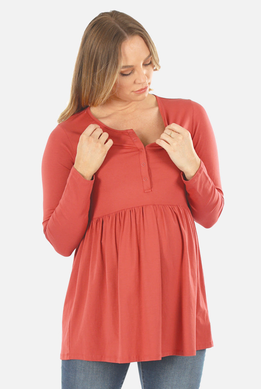 Baby Doll Long Sleeve Maternity & Nursing Top (6621383917662)