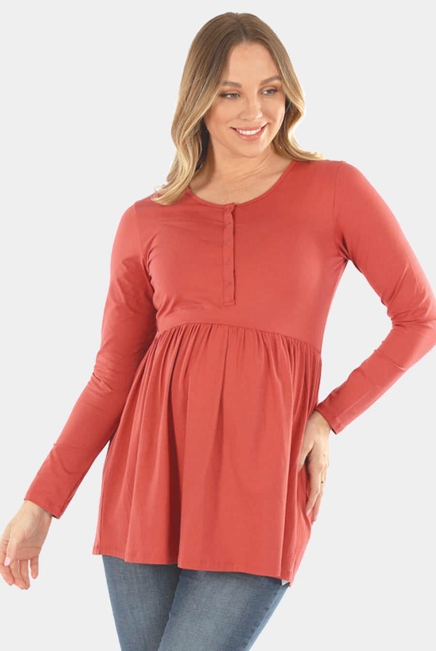 Baby Doll Long Sleeve Maternity & Nursing Top (6621383917662)