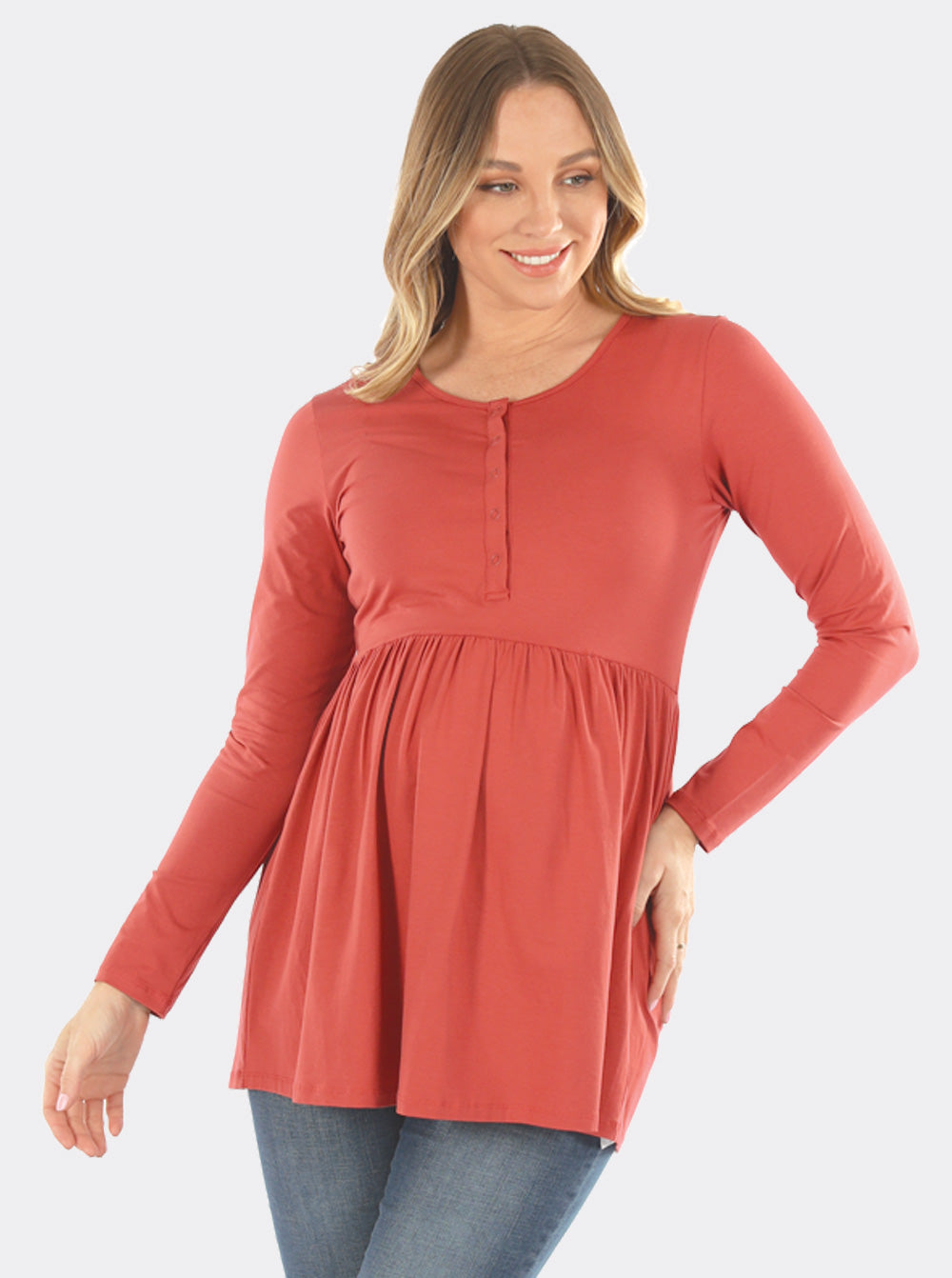 Baby Doll Long Sleeve Maternity & Nursing Top (6621383917662)