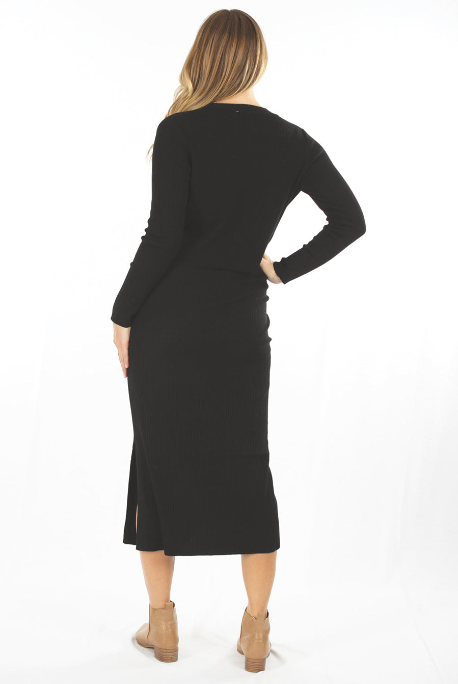 Maternity Long Sleeve Cardigan in Black (6621382312030)