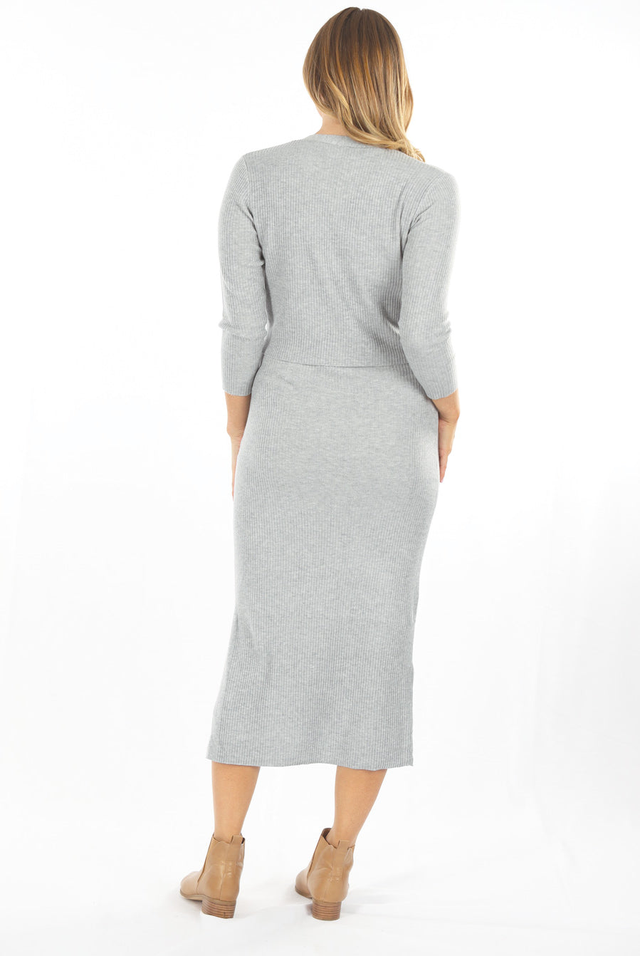 Maternity Long Sleeve Cardigan in Grey (6621382213726)