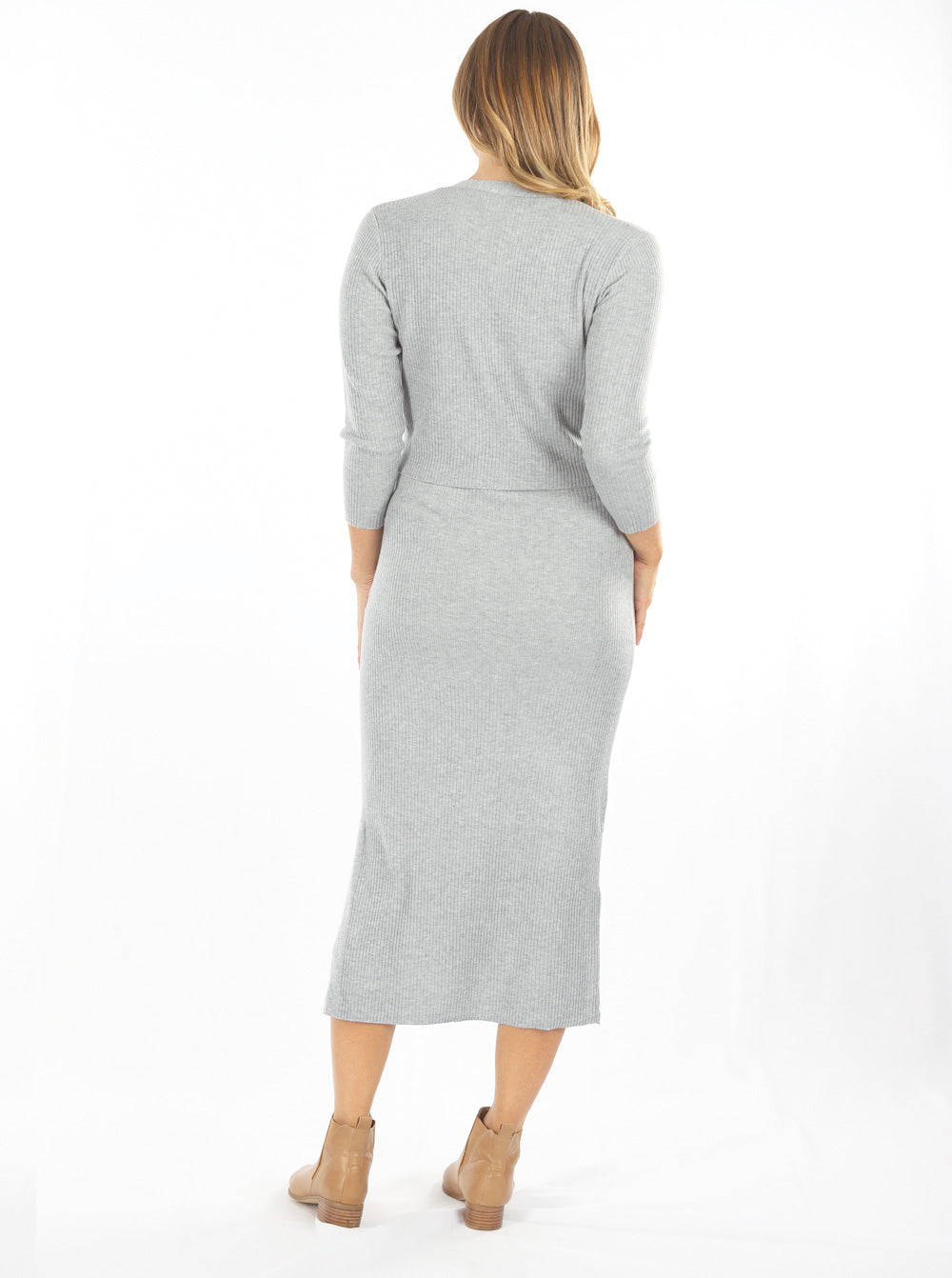 Maternity Long Sleeve Cardigan in Grey (6621382213726)