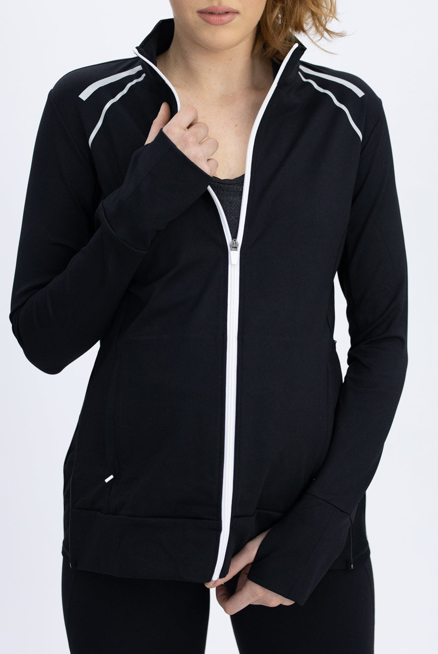 Front close view - Maternity & Nursing Active Workout Jacket - Angel Maternity USA (4754124701790)