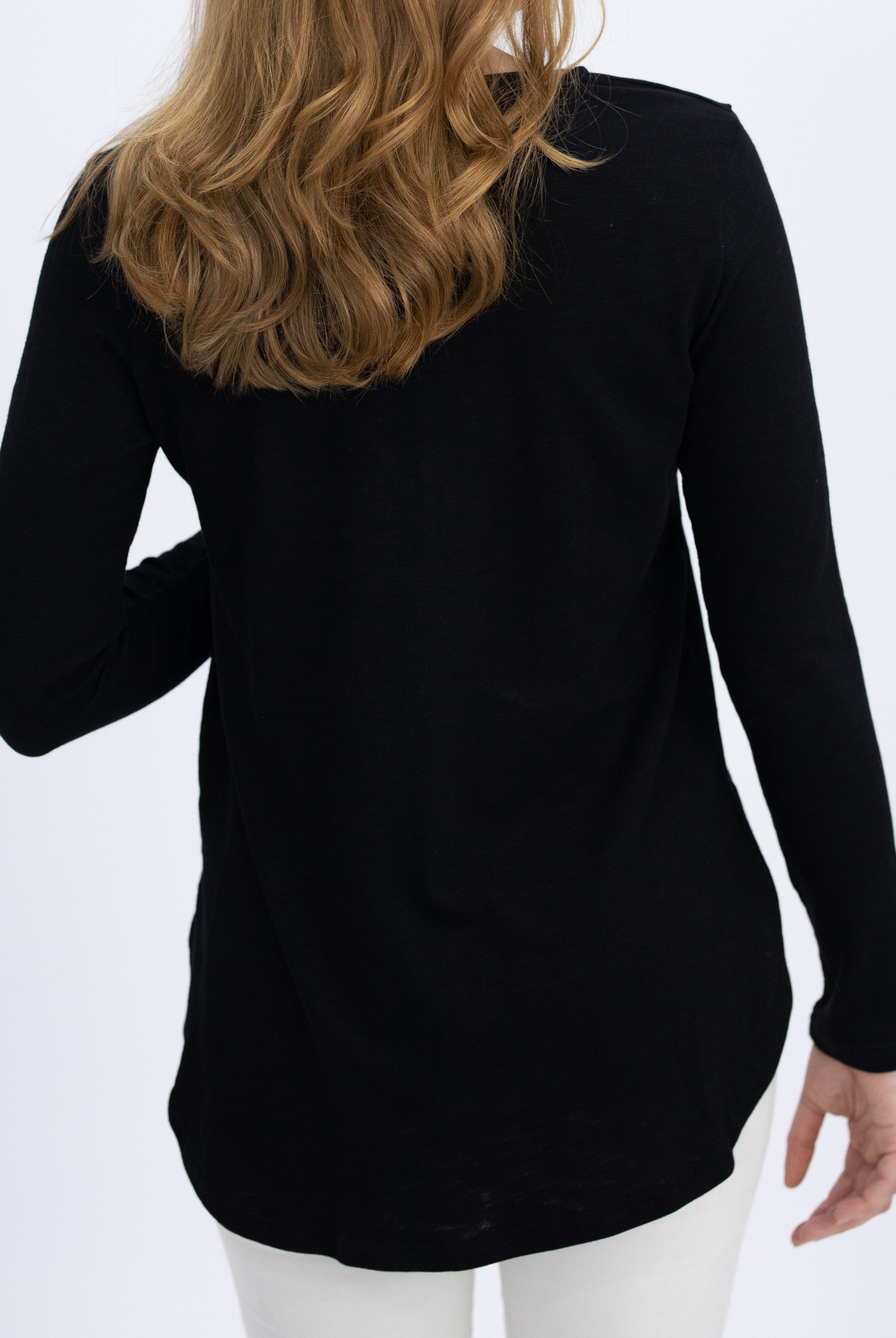 Long Sleeve Maternity and Nursing Top - Black - Angel Maternity USA (4754039930974)