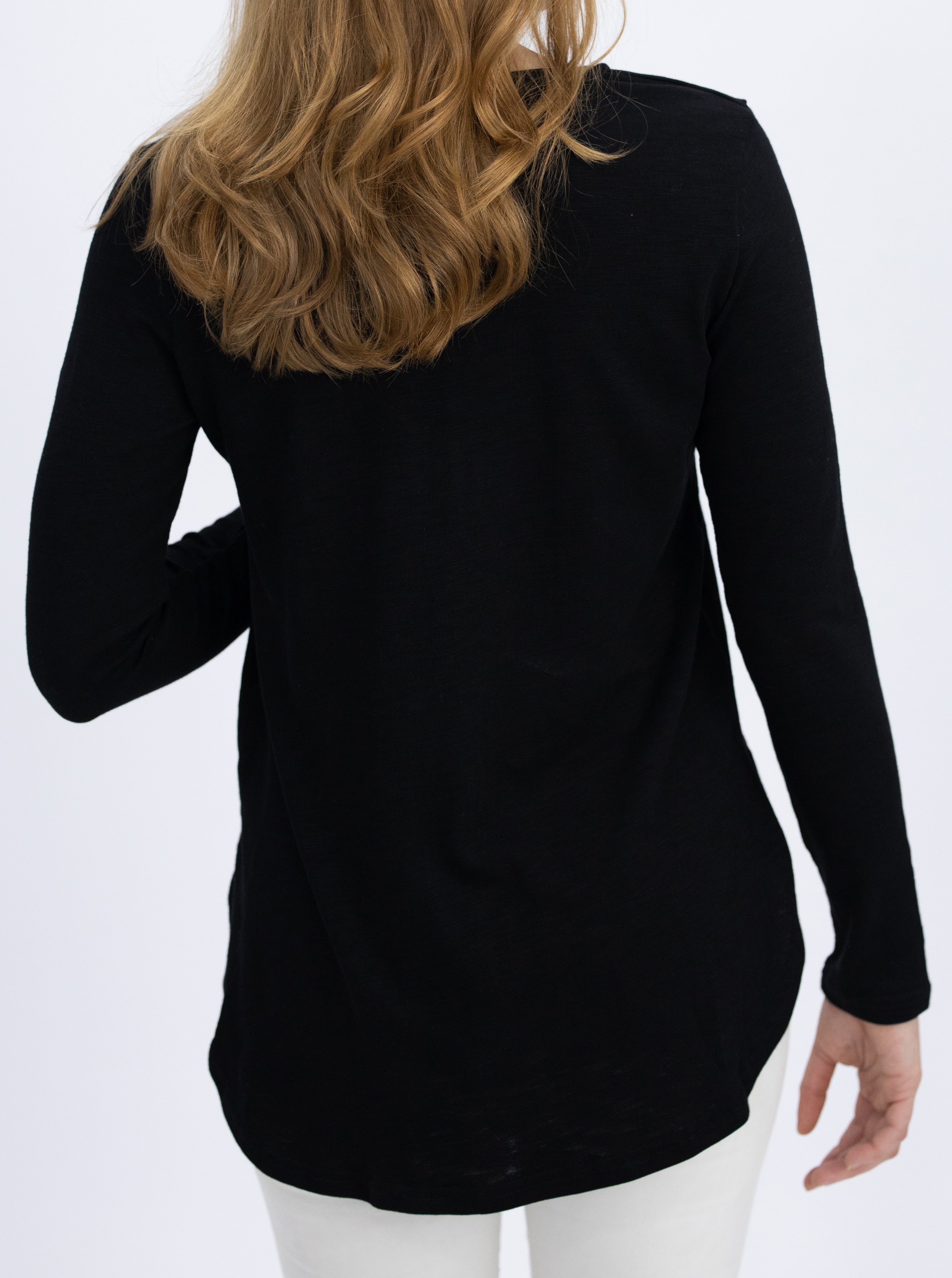 Long Sleeve Maternity and Nursing Top - Black - Angel Maternity USA (4754039930974)